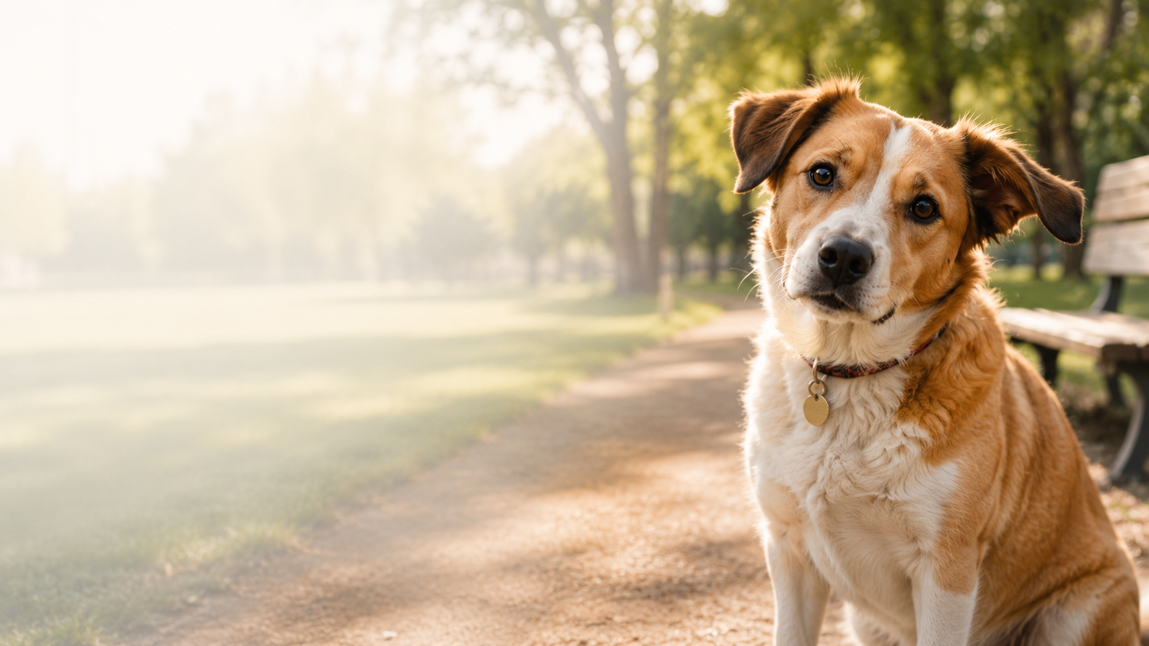 Dog waiting to find its family